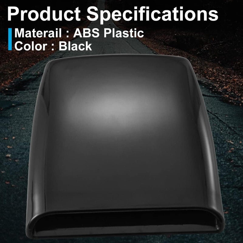 NATGIC Universal Car Air Flow Decorative Intake Hood Scoop Turbo Bonnet Vent Cover (Black) - Image 5